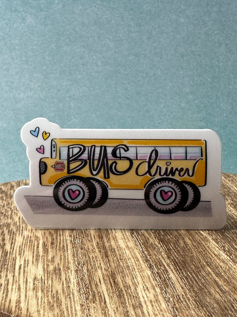 A yellow school bus sticker with the words "Bus driver".  Perfect for Back to school and Bus Driver Appreciation.