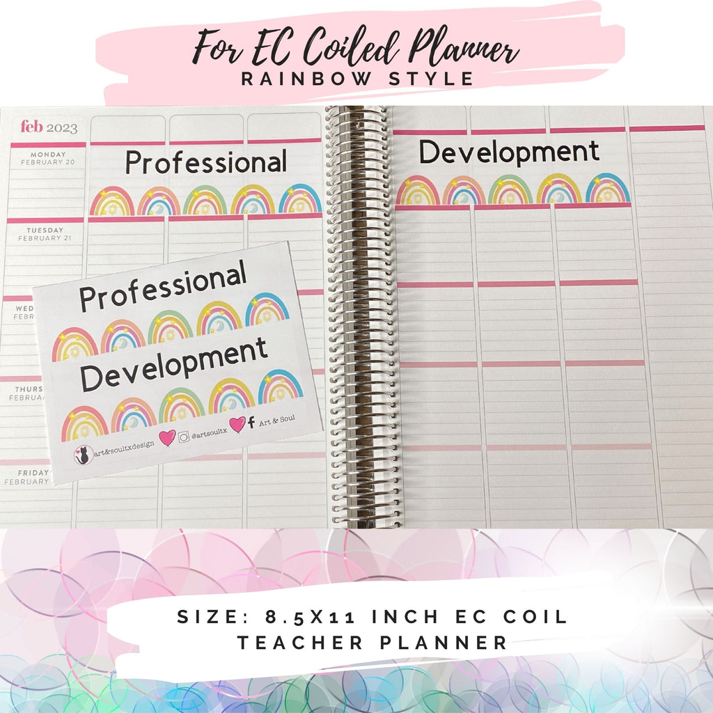 Professional Development sticker for Erin Condren coiled teacher planner.