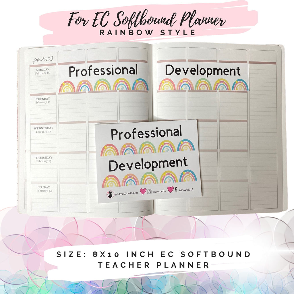 Professional Development sticker for Erin Condren softbound teacher planner.