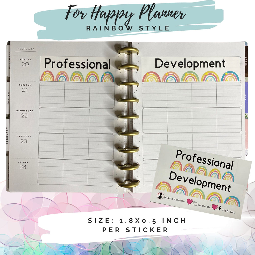 Professional Development sticker for Happy Planner teacher planner.